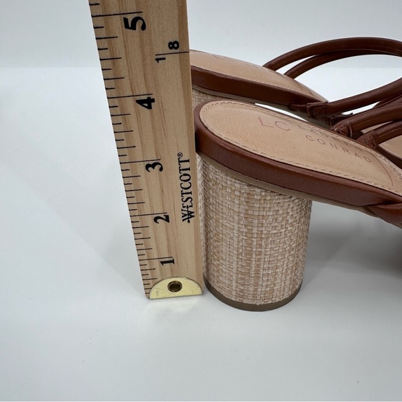 LC Lauren Conrad Sandals Women 11 NEW Brown Strappy Heel Slip On Open Toe - Picture 6 of 9